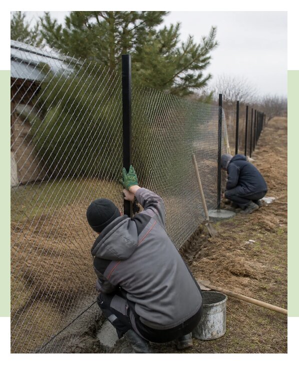 Забор из сетки рабицы под ключ по выгодной цене в Петрозаводске